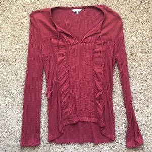 Red, Bohemian long sleeve shirt